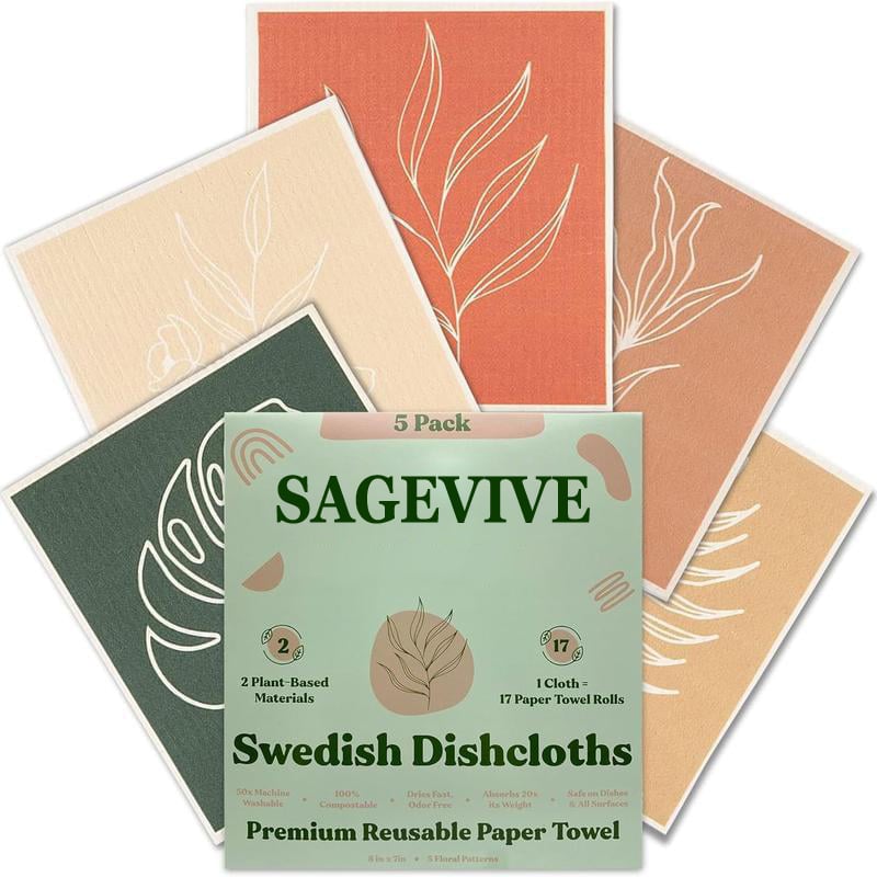 Swedish Dishcloths for Kitchen & Cleaning | 5 Pack🧼