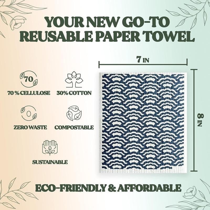 Swedish Dishcloths for Kitchen & Cleaning | 5 Pack🧼
