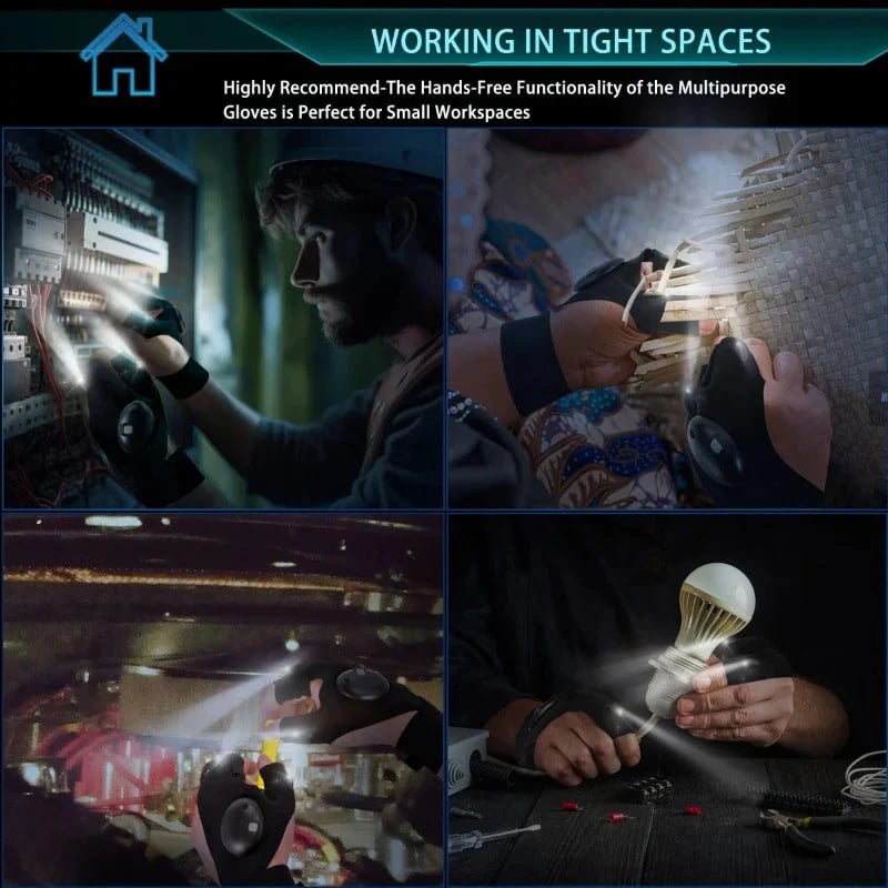š„š„Hands-Free LED Half Finger Gloves