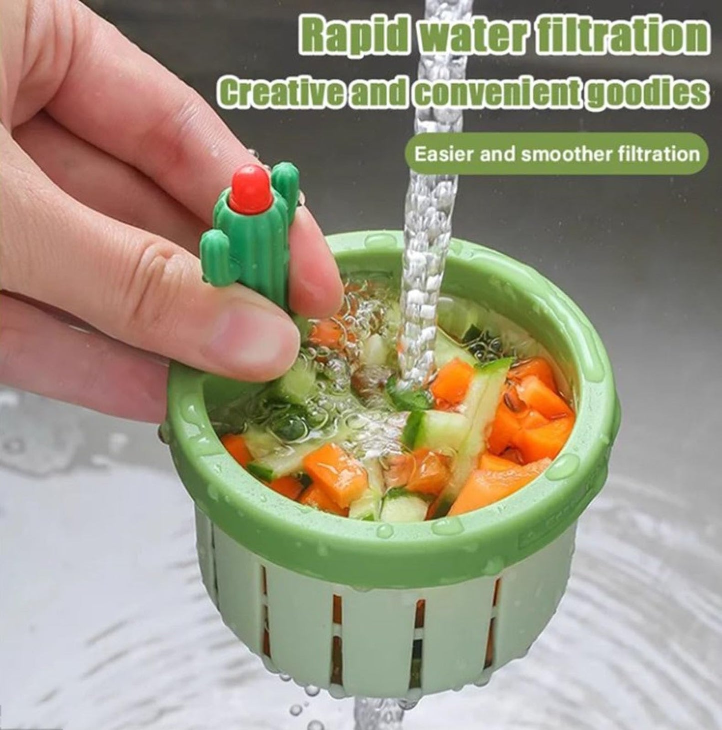 🍽️Cactus Kitchen Automatic Dumping Sink Filter