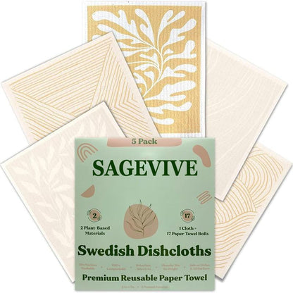 Swedish Dishcloths for Kitchen & Cleaning | 5 Pack🧼