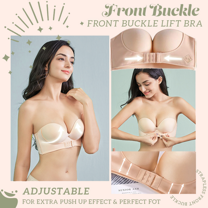 Strapless Front Buckle Lift Bra