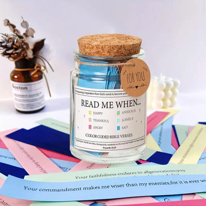 Handcrafted 90-Day Bible Verses Jar with Christian Gift Box