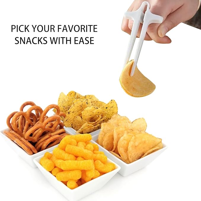 4 Pcs Finger Sticks for Gamers – Hands-Free Snack Chopsticks & Tongs