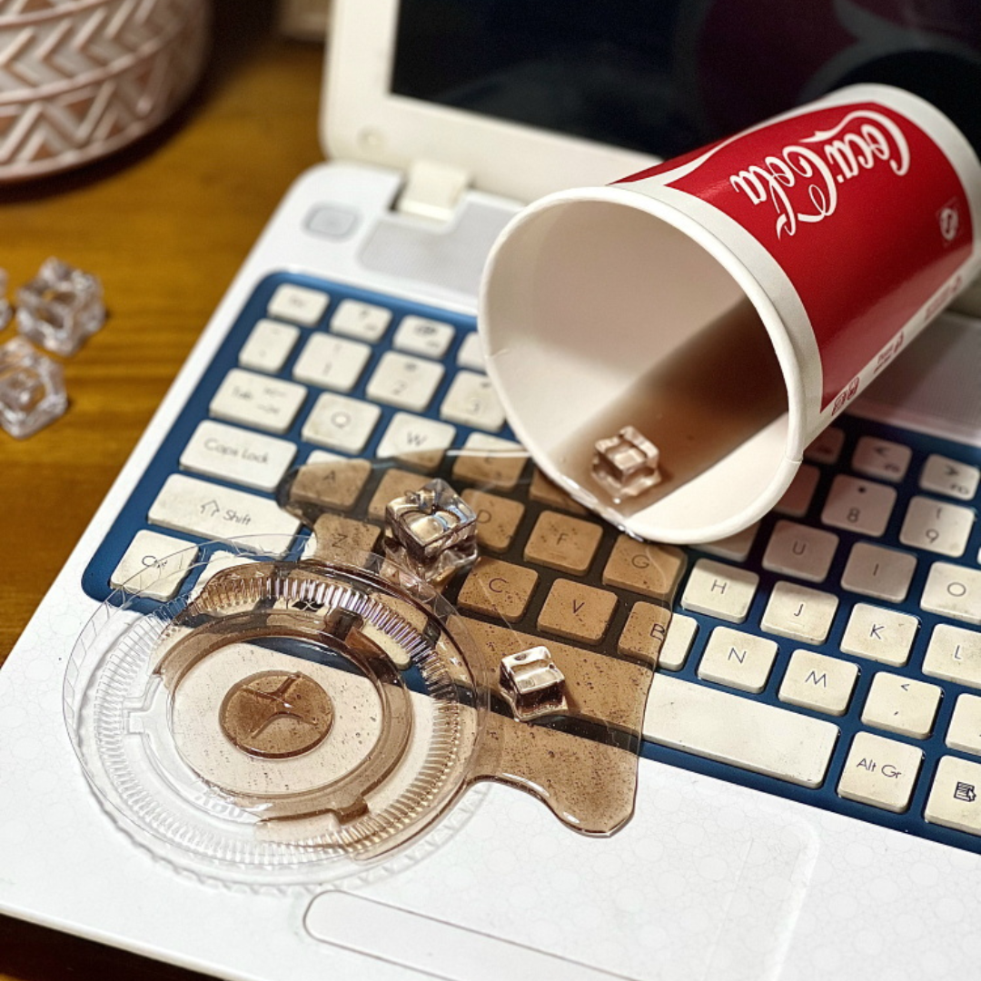 Fake Spilled Coffee Coke Prank Phone Stand With Ice Cubes